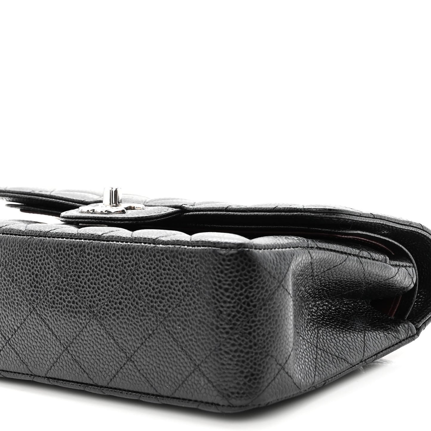 Caviar Quilted Small Double Flap Black