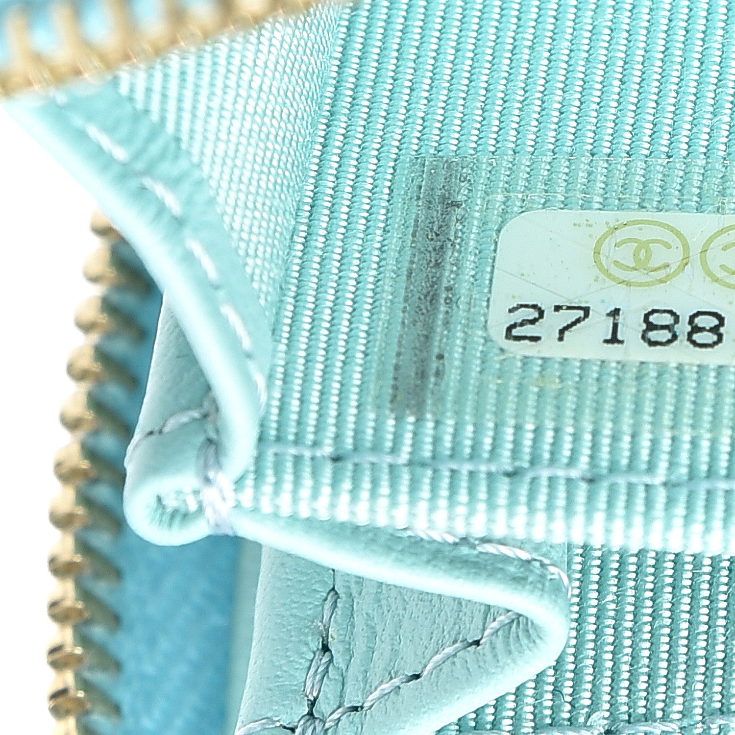 Chanel Caviar Quilted Zip Coin Purse Light Blue 6 of 7