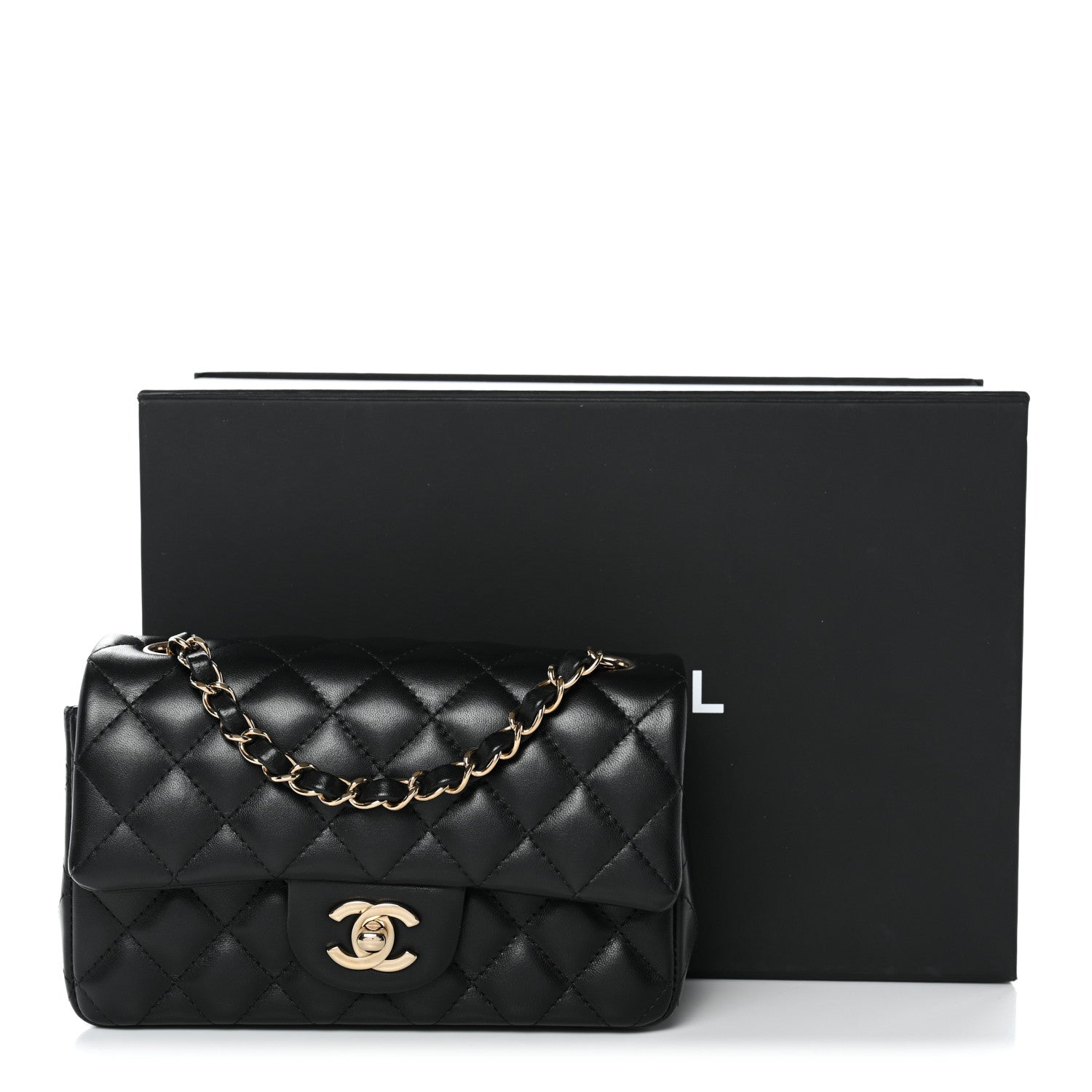 Chanel Lambskin Quilted Mini Rectangular Flap Black 12 of 12