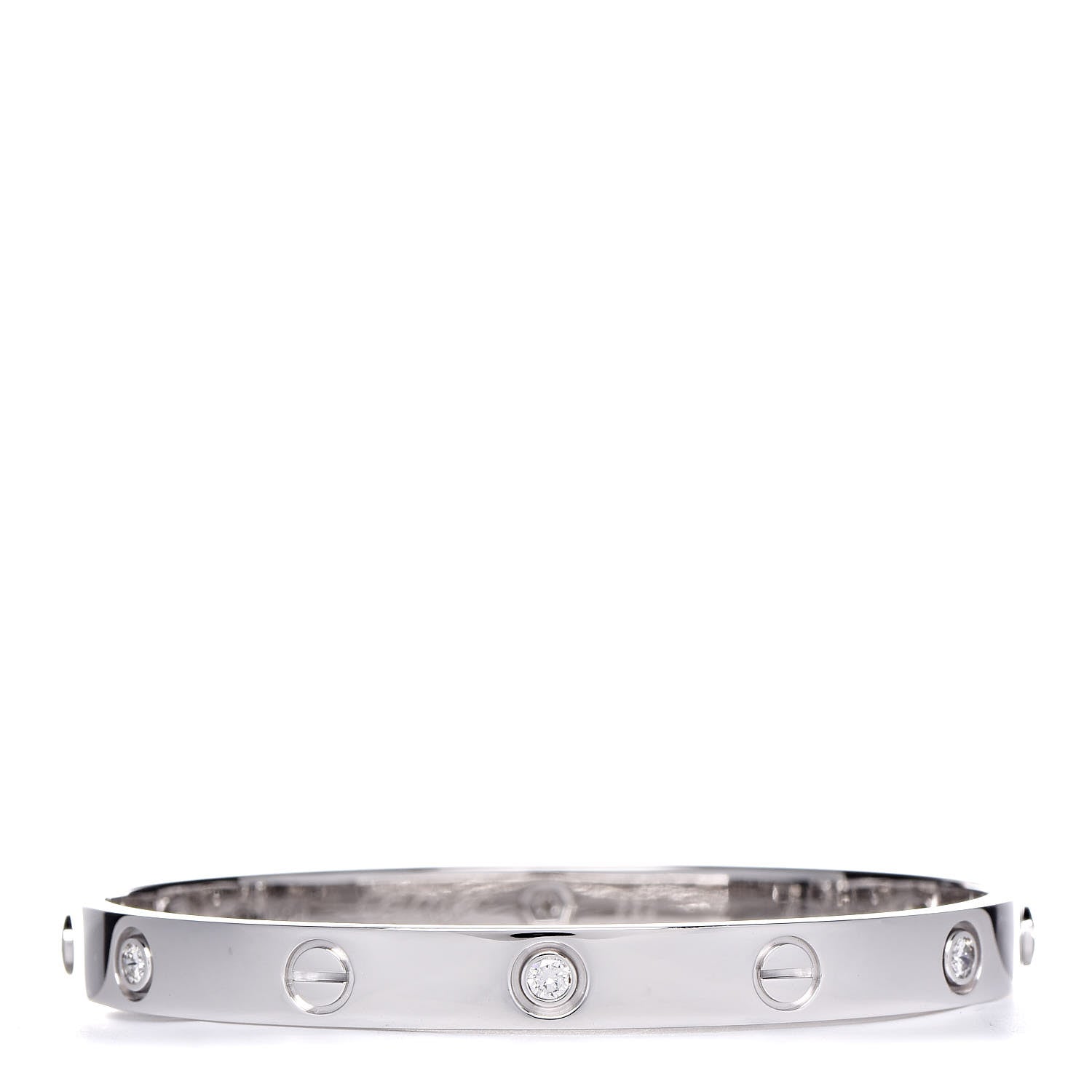 Cartier 18K White Gold 6 Diamond LOVE Bracelet 17 3 of 6