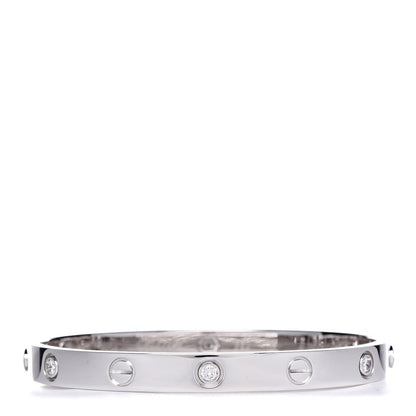 Cartier 18K White Gold 6 Diamond LOVE Bracelet 17 3 of 6