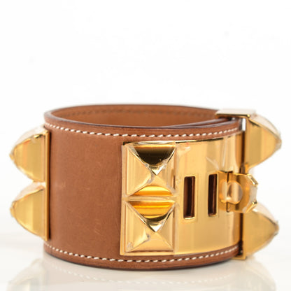 Hermes Barenia Collier De Chien CDC Bracelet S Fauve 3 of 7