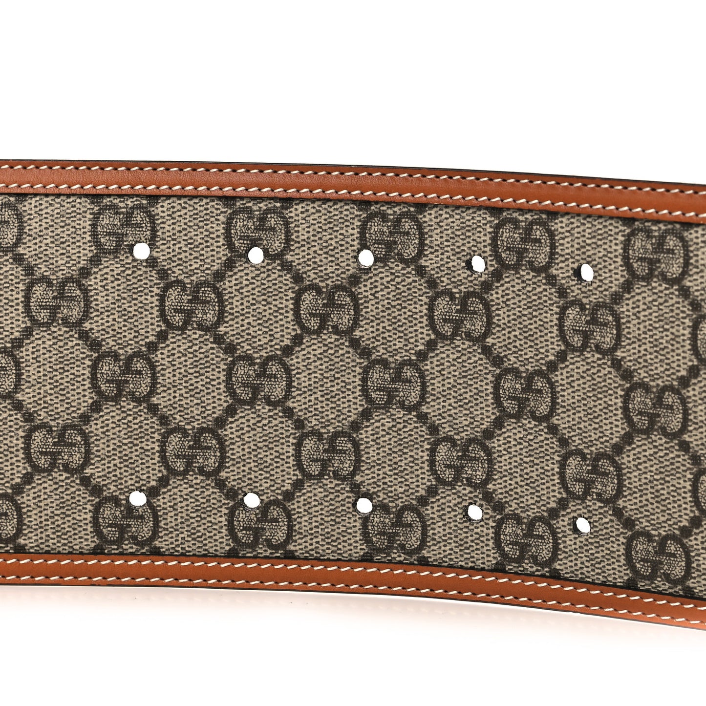 Monogram Calfskin Wide Belt 80 32 Beige Ebony Tan