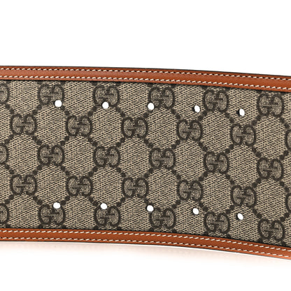 Gucci Monogram Calfskin Wide Belt 80 32 Beige Ebony Tan 4 of 5