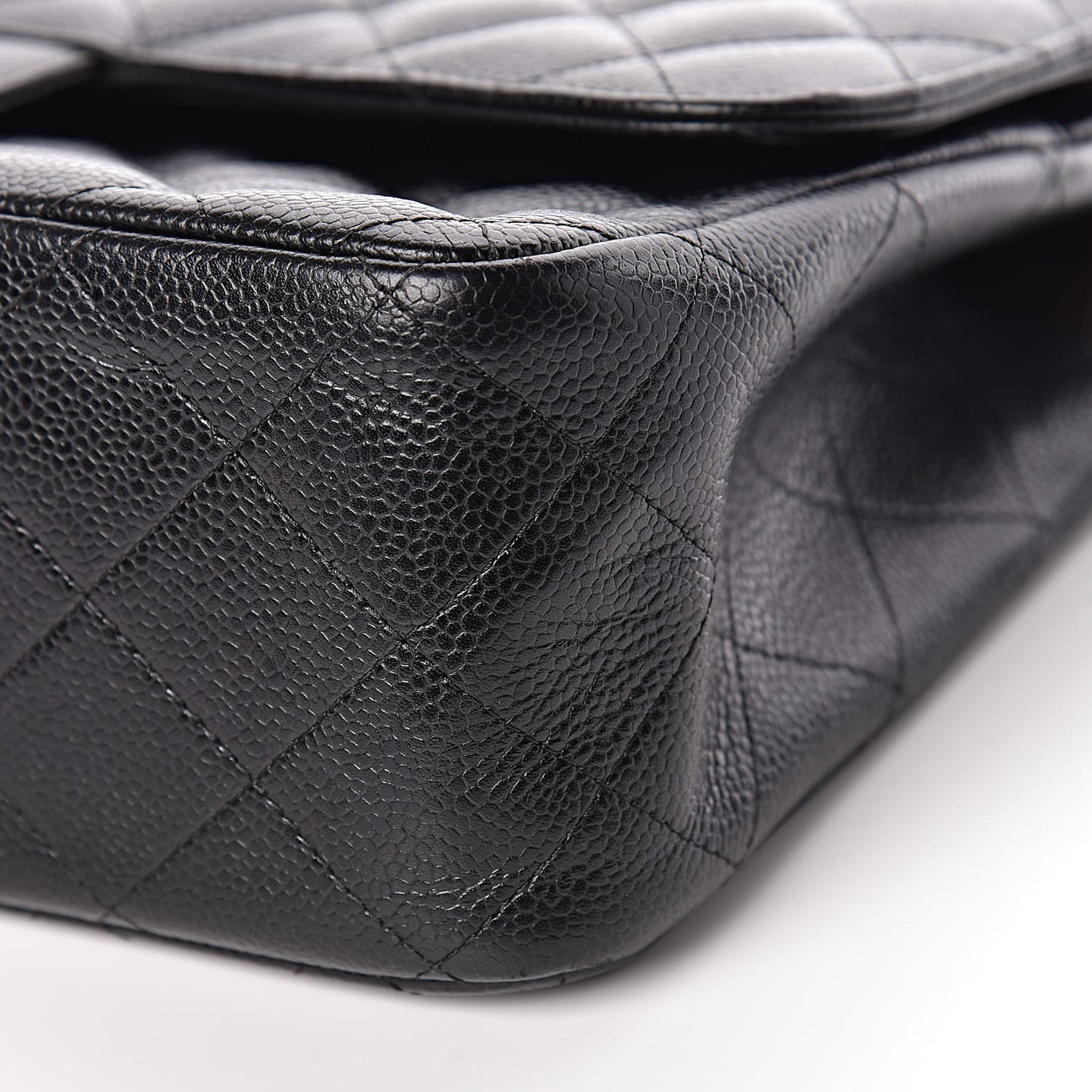 Caviar Quilted Jumbo Double Flap Black