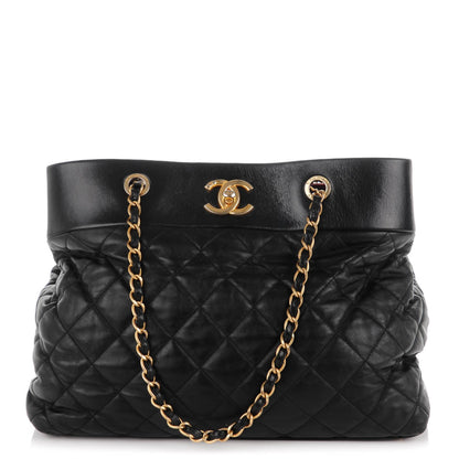 Chanel Calfskin Quilted Large Soft Elegance Tote Black 1 of 9