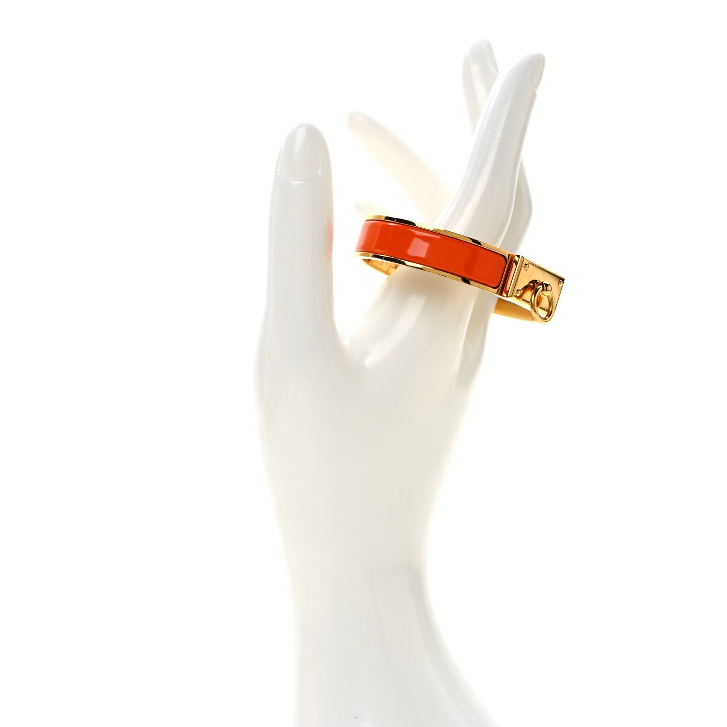 Hermes Enamel Clic Anneau Bracelet PM Orange 2 of 7