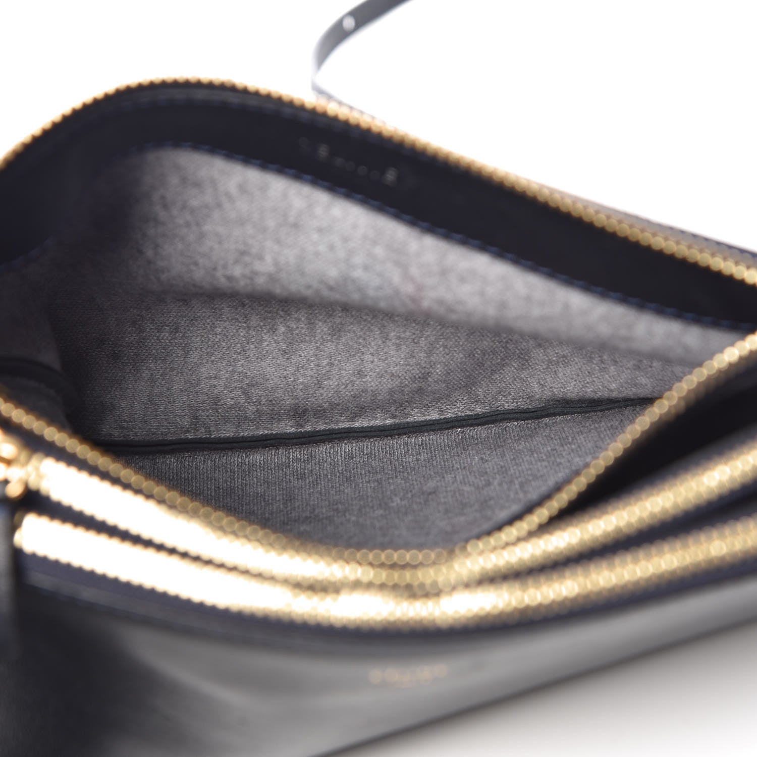 Celine Lambskin Small Trio Crossbody Bag Navy Blue 5 of 13