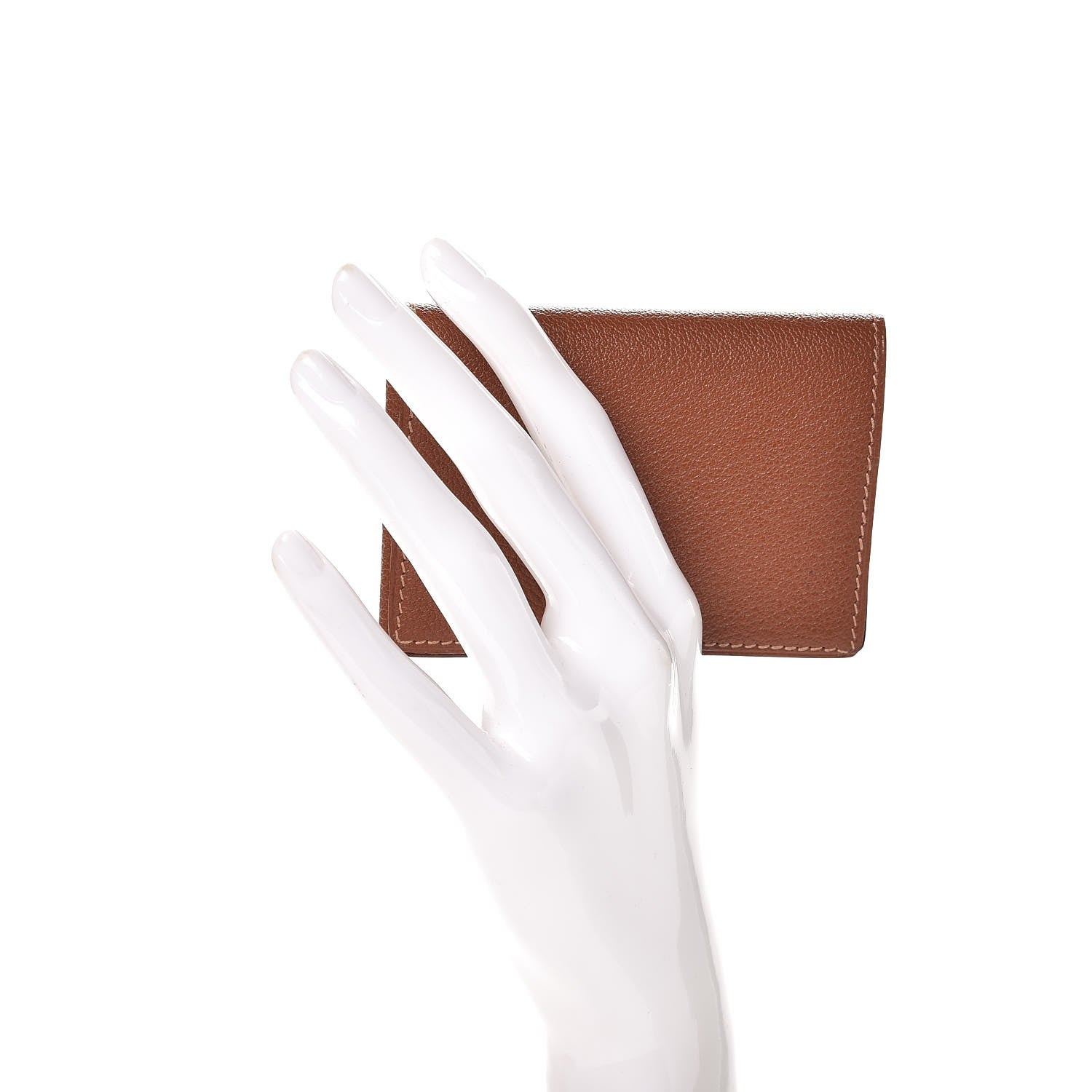Hermes Chevre Mysore Guernesey Card Case Noisette 2 of 9