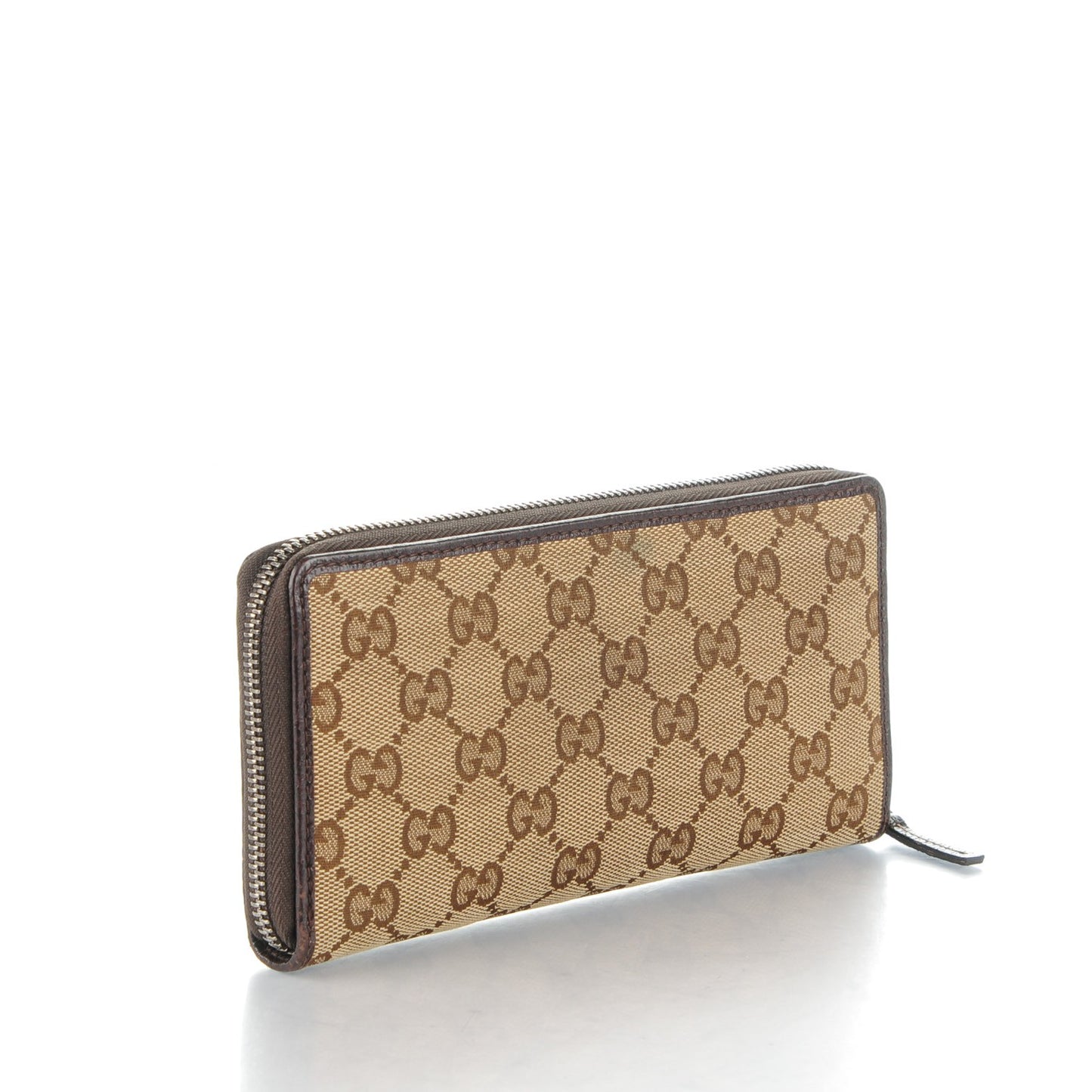 Monogram Metal Bar Zip Around Wallet Dark Brown