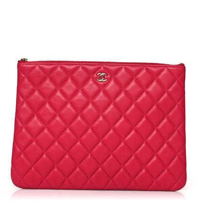 Chanel Caviar Quilted Medium Cosmetic Case Dark Pink 1 of 9
