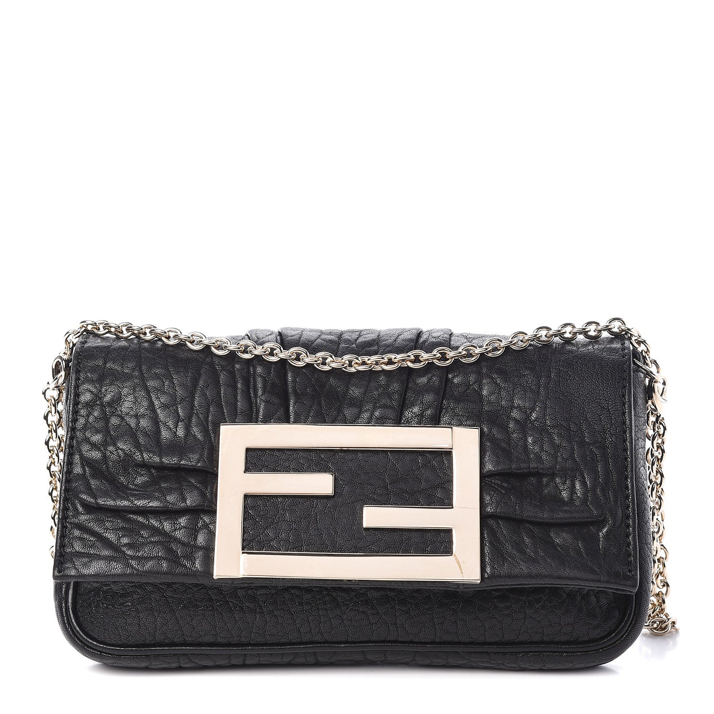 Crinkled Lambskin Mia Pochette Black