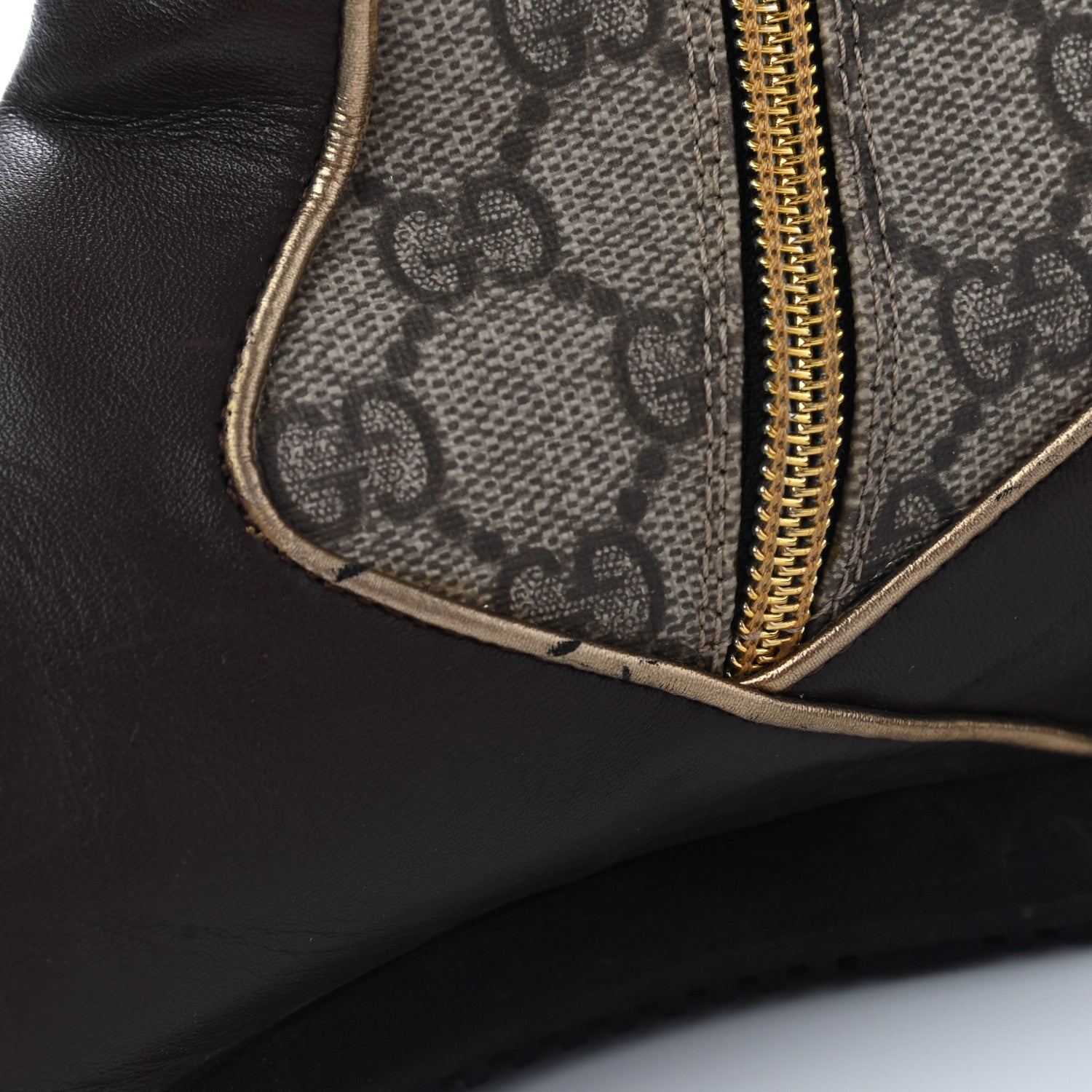 Gucci GG Plus Monogram Rabbit Fur Boots 39 Dark Brown 11 of 25