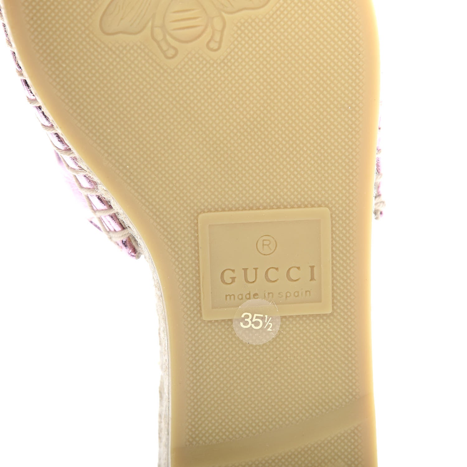 Gucci Metallic Nappa Matelasse GG Marmont Espadrille Slide Sandals 35.5 Rosa 9 of 11