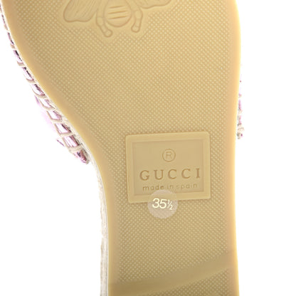 Gucci Metallic Nappa Matelasse GG Marmont Espadrille Slide Sandals 35.5 Rosa 9 of 11