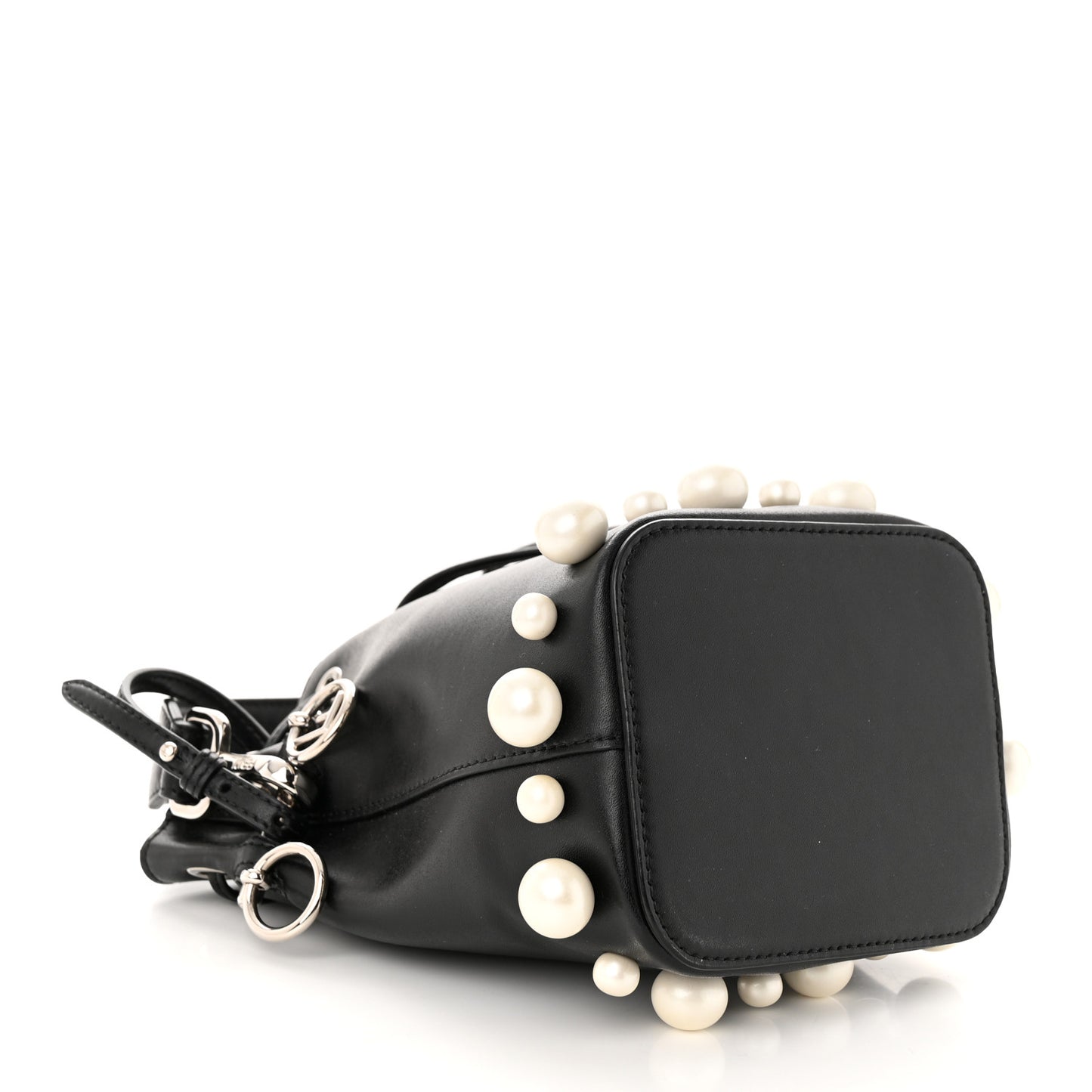 Vitello Liberty Pearl F is Fendi Mini Mon Tresor Bucket Bag Black