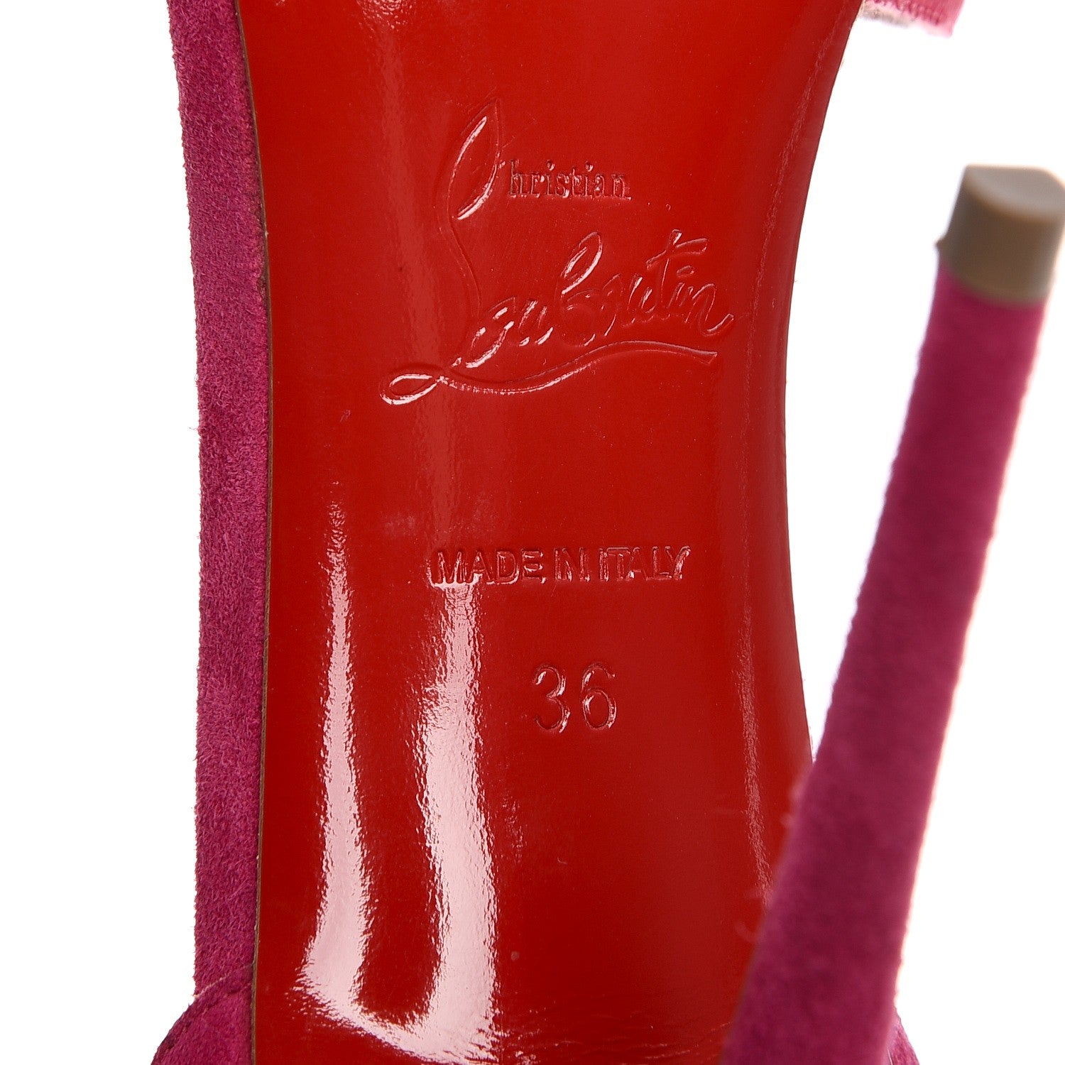 Christian Louboutin Grosgrain Suede Christeriva 100 Sandals 36 Rosa 6 of 7