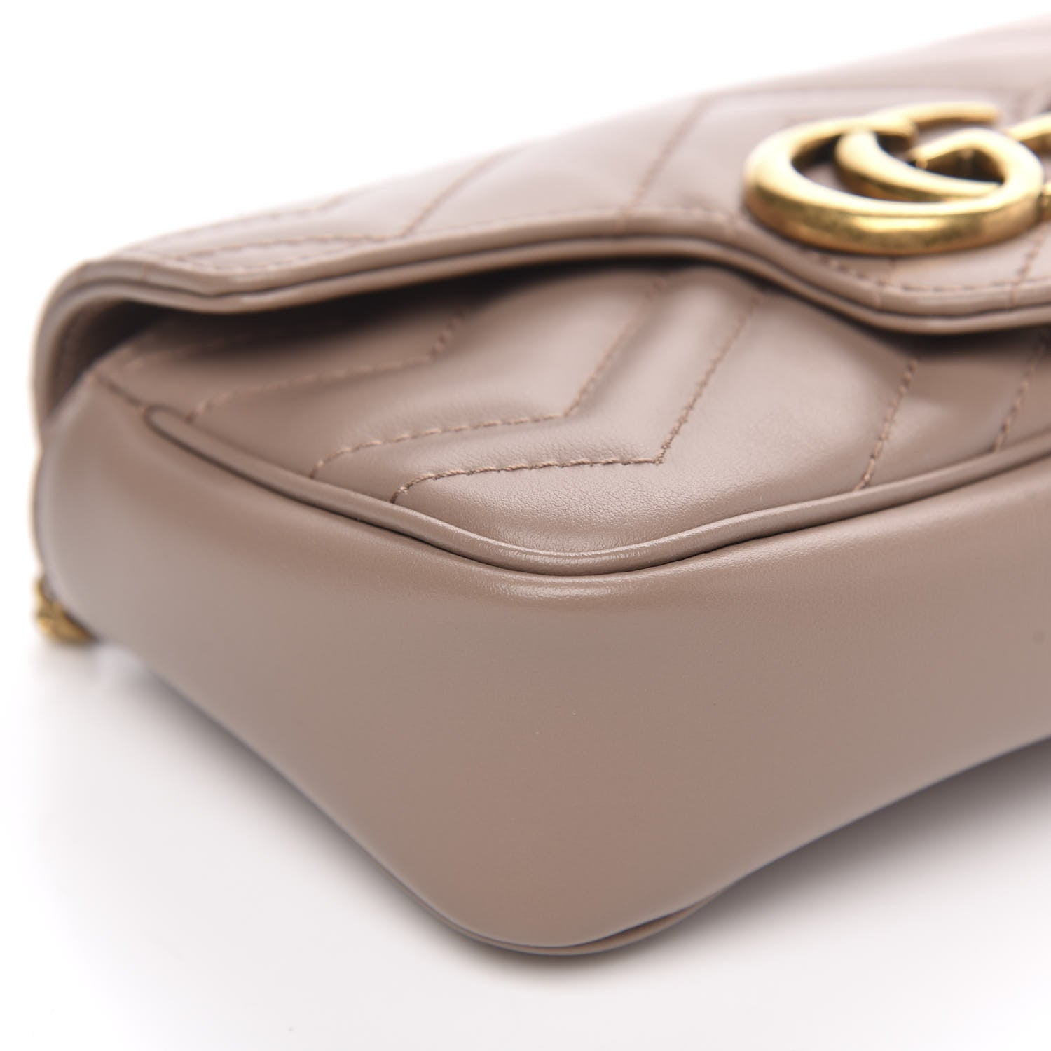 Gucci Calfskin Matelasse Super Mini GG Marmont Shoulder Bag Porcelain Rose 9 of 10