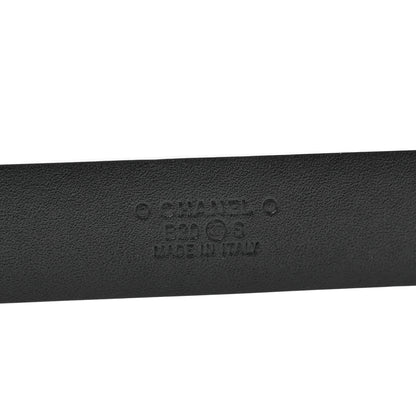 Chanel Calfskin Crystal Pearl CC Vendome Belt 75 30 Black 3 of 7