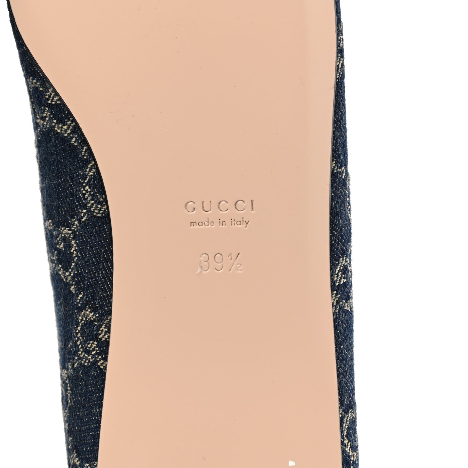 Gucci New Denim GG Monogram Nappa Deva Horsebit Chain Embellished Flats 39.5 Blue Tea Cuir Epilog 6 of 8