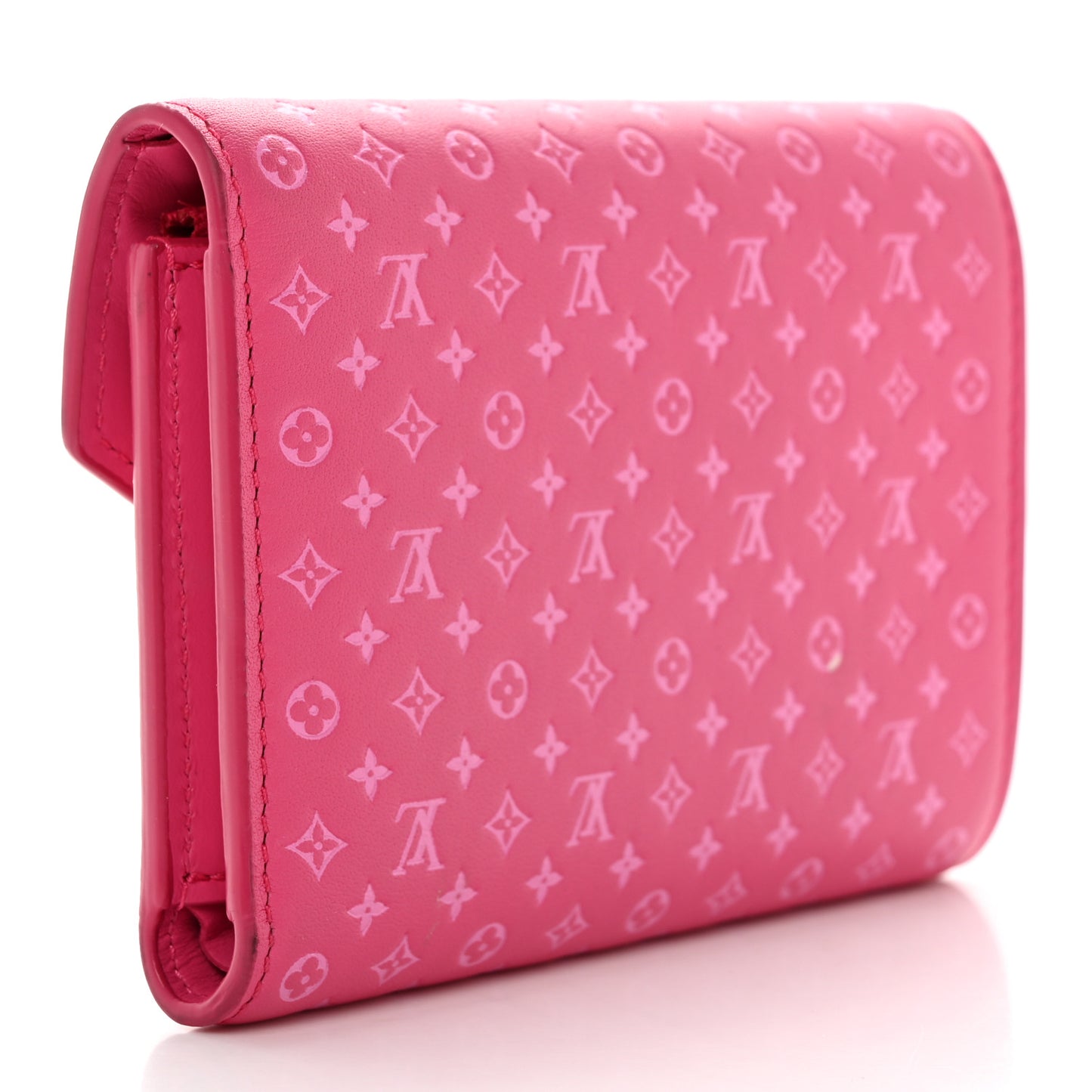 Calfskin Nanogram Embossed Victorine Wallet Rose