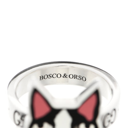 Gucci Sterling Silver Enamel Bosco Ring 59 8.75 6 of 9