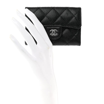 Chanel Caviar Quilted Flap Card Holder Wallet Black 2 of 8