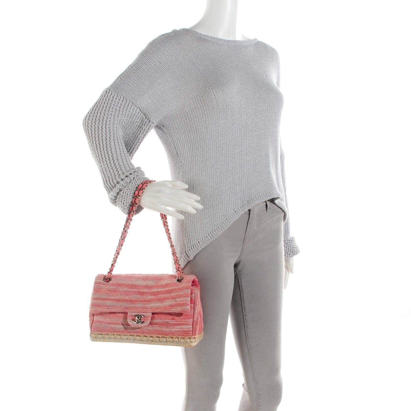 Tweed Quilted Saint Tropez Flap Pink