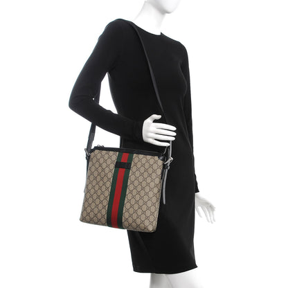 Gucci GG Supreme Monogram Web Messenger Bag Black 2 of 9