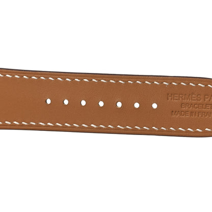 Hermes Barenia Deployment Buckle Single Tour Apple Watch Strap Fauve 4 of 8