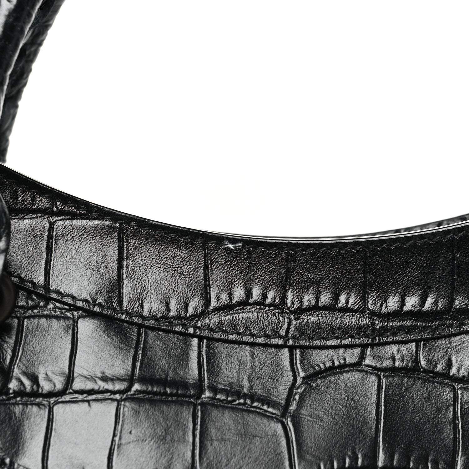 Balenciaga Calfskin Crocodile Embossed Classic Hardware City Black 12 of 13