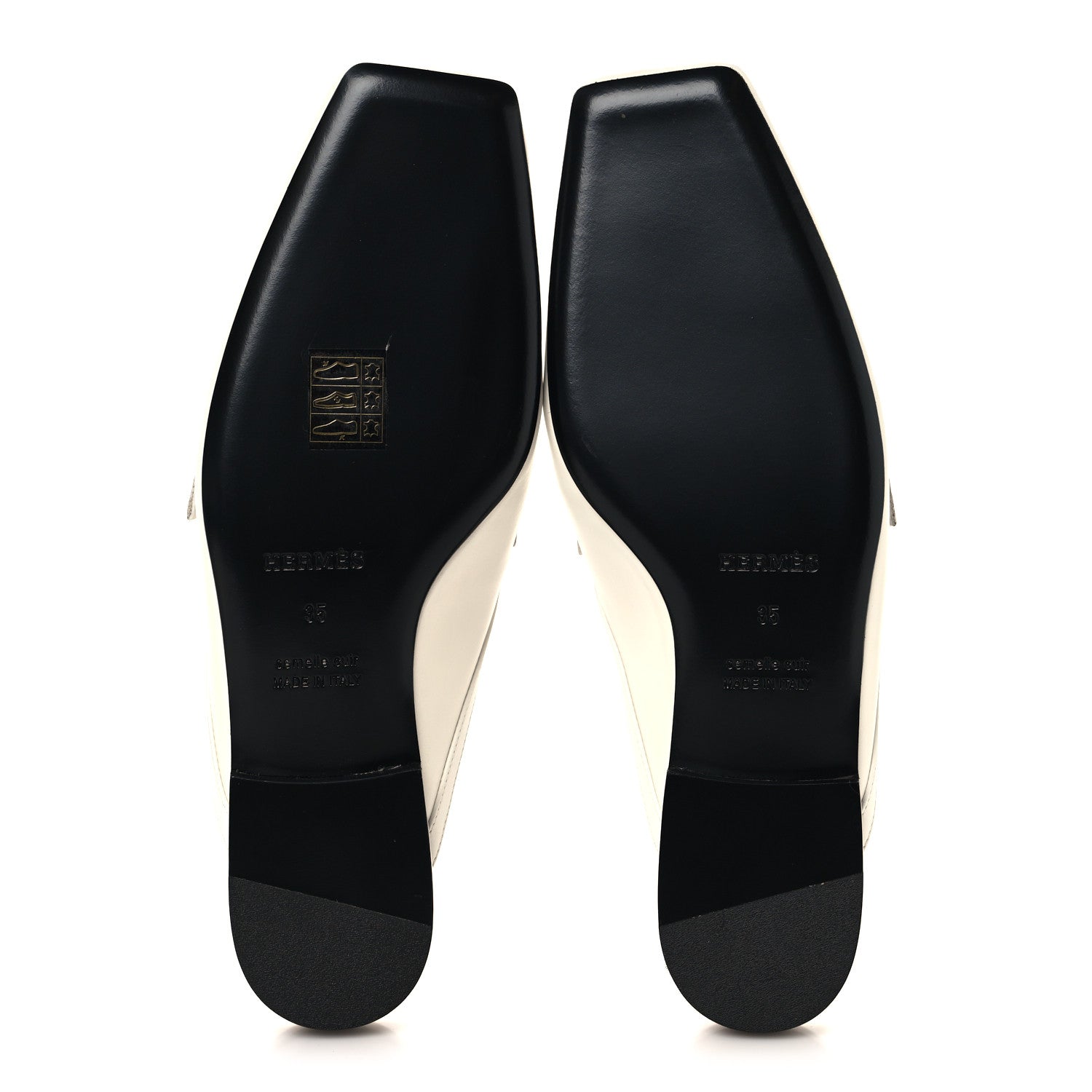 Hermes Calfskin Womens Groupie Mules 35 White 6 of 9