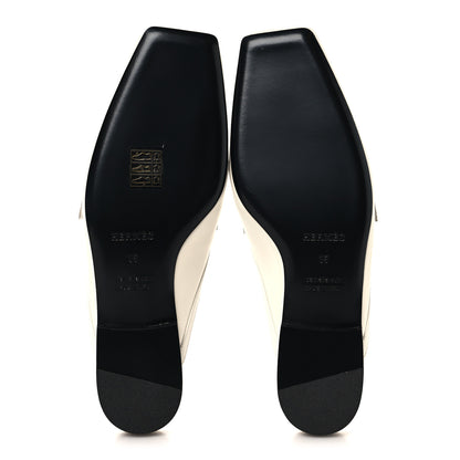 Hermes Calfskin Womens Groupie Mules 35 White 6 of 9