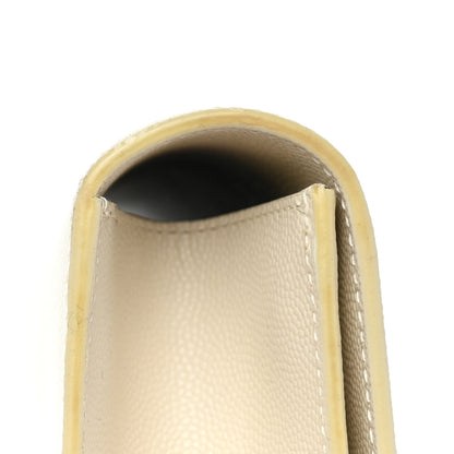 Saint Laurent Grain De Poudre Classic Monogram Cassandre Clutch Dove White 13 of 14