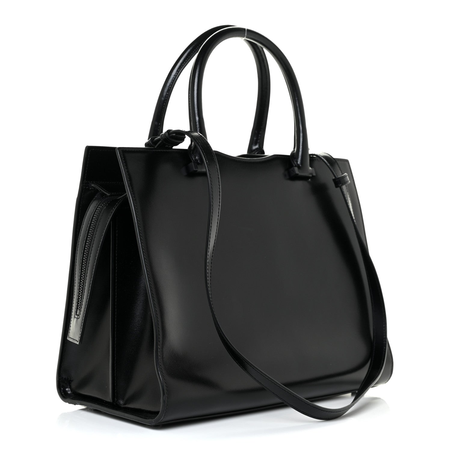 Saint Laurent Shiny Calfskin Medium Uptown Tote Black 4 of 16