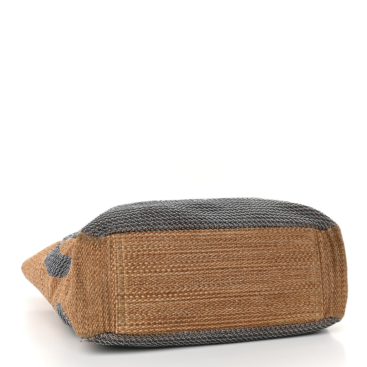 Mixed Fibers Shopping Bag Blue Beige