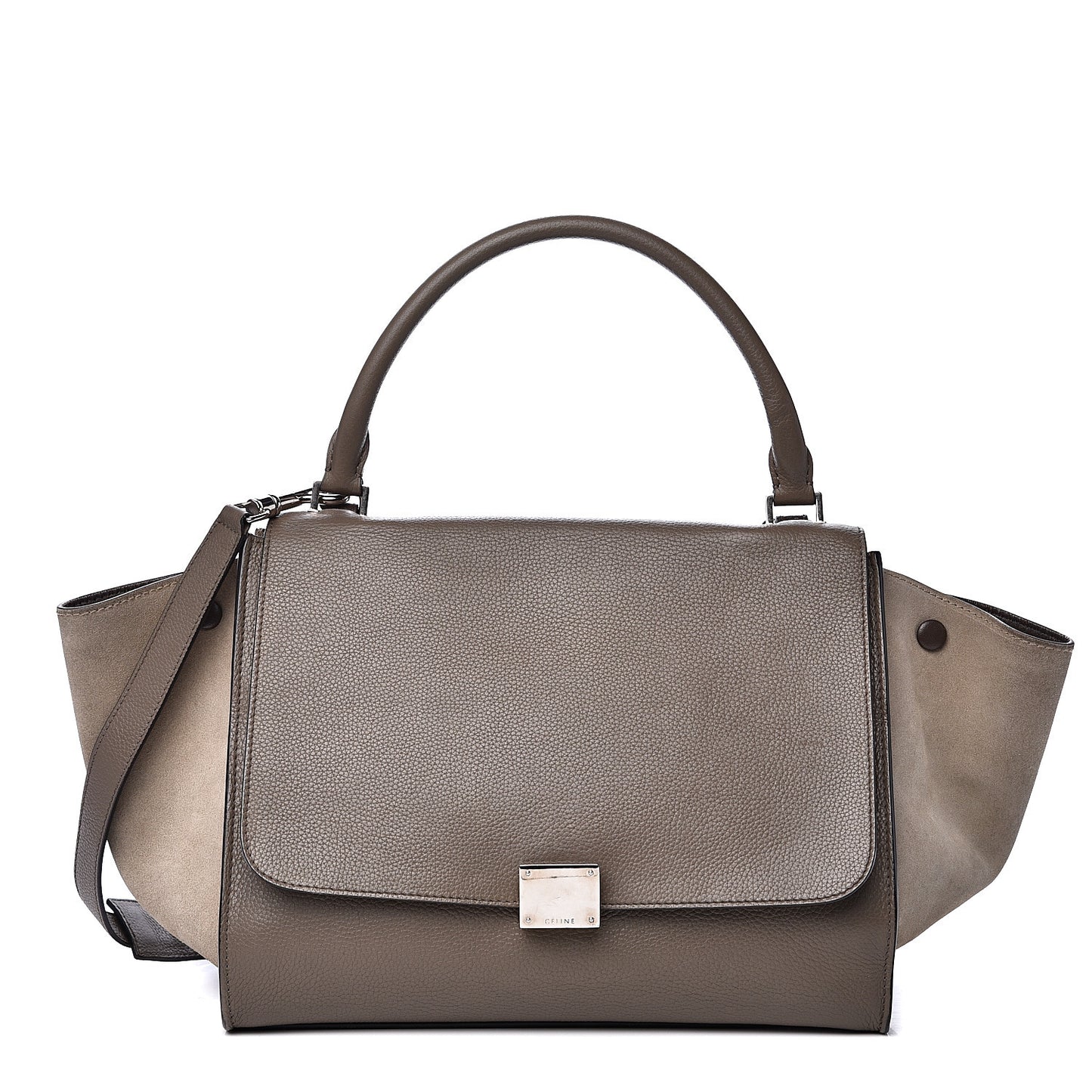 Drummed Calfskin Suede Medium Trapeze Souris