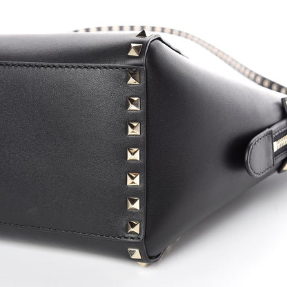 Valentino Garavani Vitello Small Rockstud Double Handle Tote Black 6 of 9