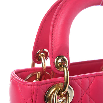 Christian Dior Lambskin Cannage Mini Lady Dior Fuchsia 10 of 13