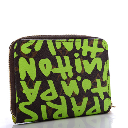 Louis Vuitton Monogram Graffiti Zippy Coin Purse Wallet Green 3 of 7