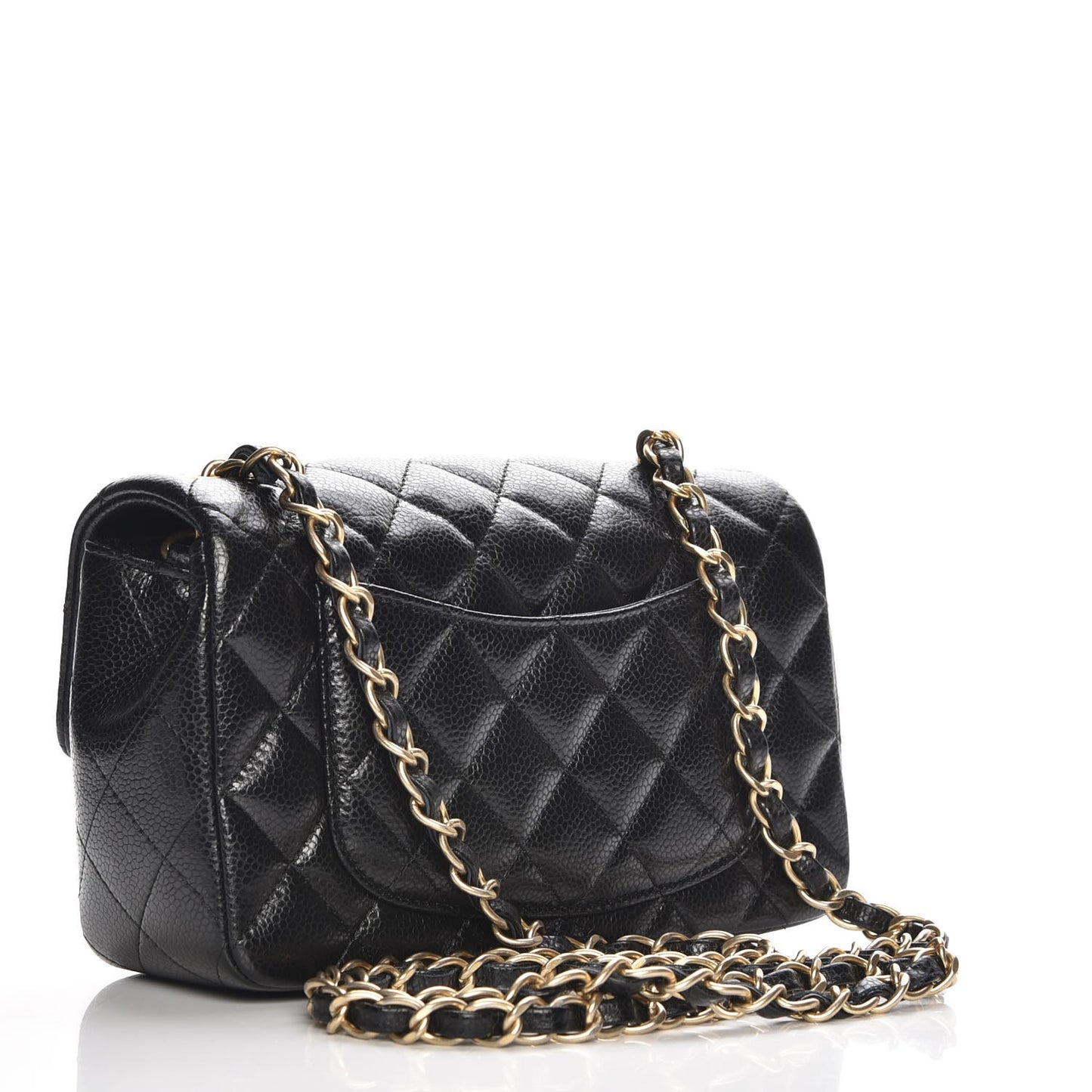 Caviar Quilted Mini Rectangular Flap Black