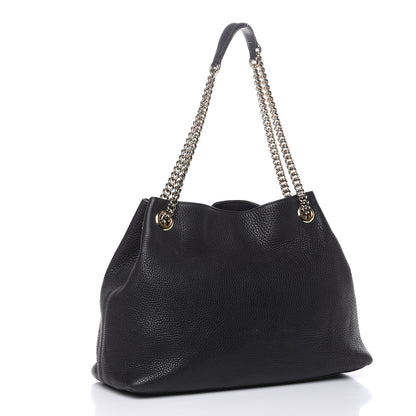 Gucci Pebbled Calfskin Medium Soho Chain Shoulder Bag Black 3 of 18