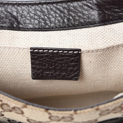 Gucci Monogram Pebbled Calfskin Web Small Dressage Shoulder Bag Dark Brown 6 of 7