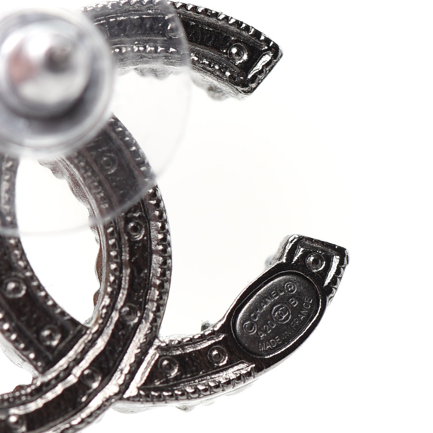 Chanel Crystal Pearl CC Earrings Silver 4 of 5