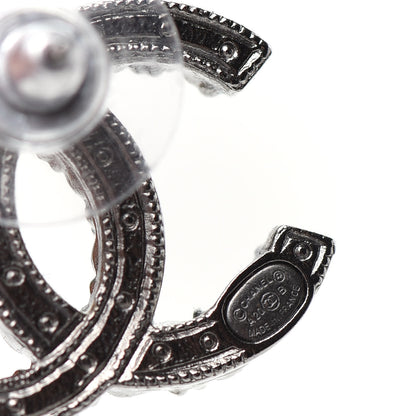 Chanel Crystal Pearl CC Earrings Silver 4 of 5