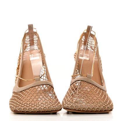 Bottega Veneta BOTTEGA VENETA Mesh Calfskin Chain Stretch Pumps 37 Beige 2 of 7