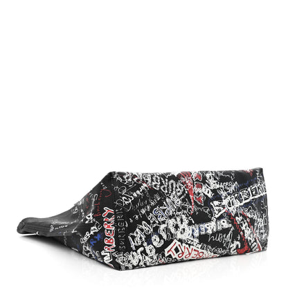 Burberry Coated Canvas Mega Check Sketchbook Medium Reversible Doodle Tote Black 6 of 27