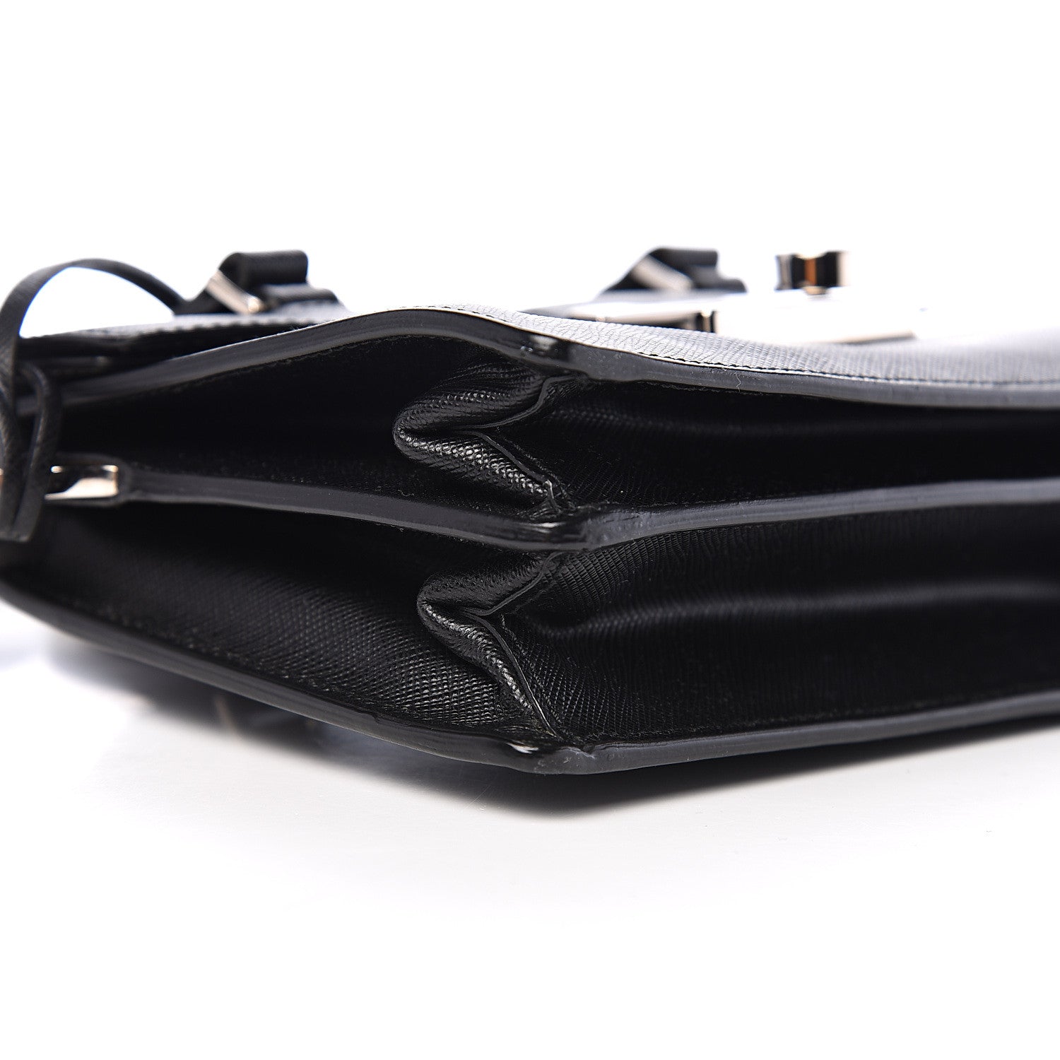 Prada Saffiano Lux Mini Sound Top Handle Crossbody Bag Black 6 of 8