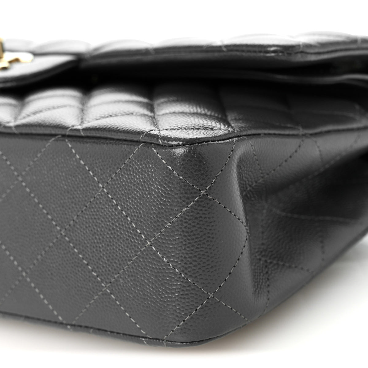 Chanel Caviar Quilted Medium Double Flap Dark Grey 10 of 10