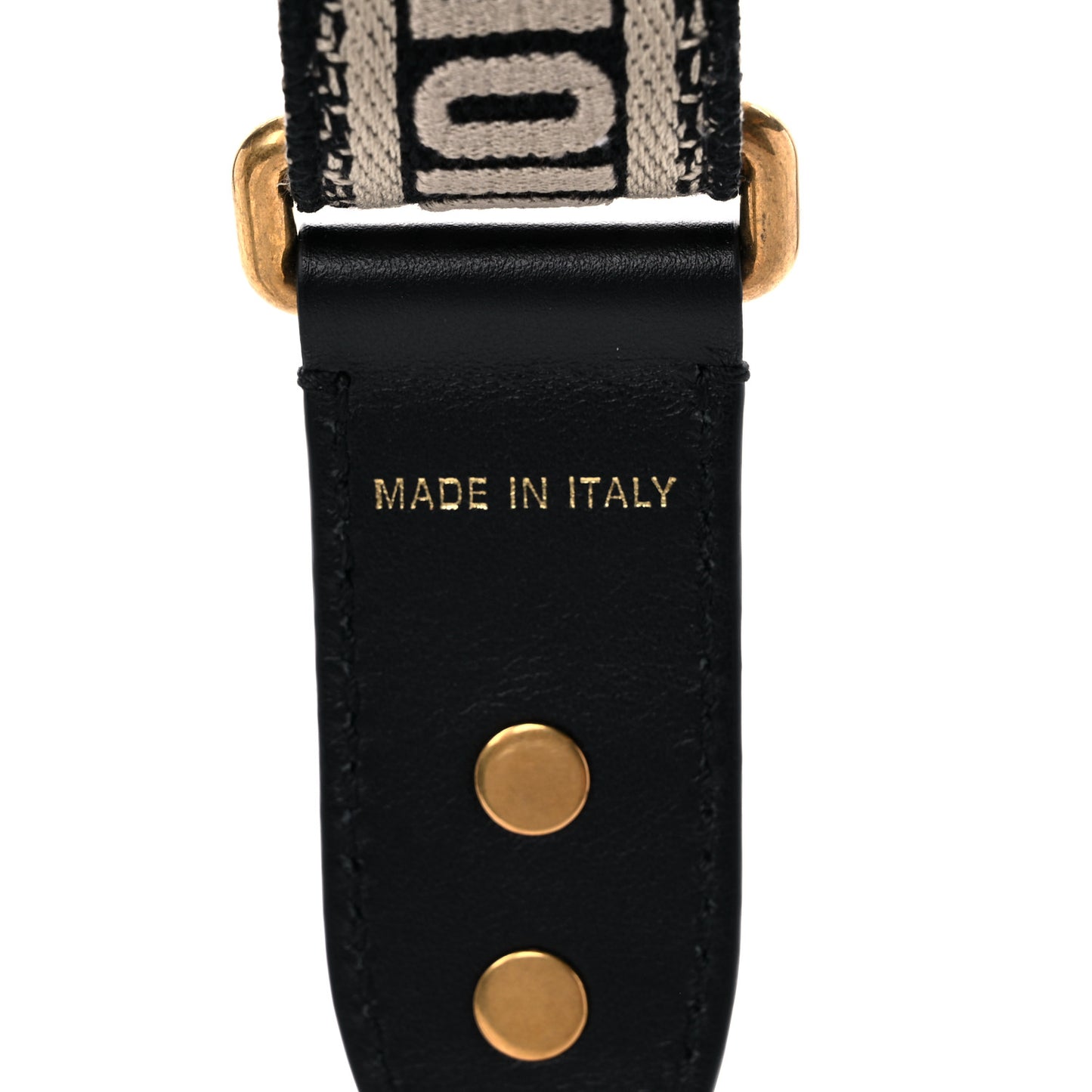 Canvas Embroidered Shoulder Strap Black